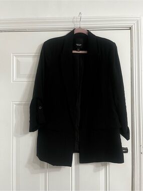 Vera Wang Black Open-Front Blazer